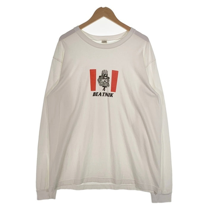 BARNS バーンズ VINTAGE LIKE L/S TEE (BEATNIK) ロングスリーブTシャツ プリント ビートニク ホワイト Size XL 福生店