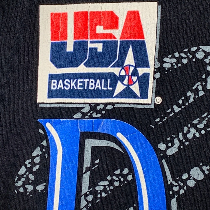 90's 1992 USA BASKETBALL バスケットボール バルセロナオリンピック 両面プリント Tシャツ 金メダル ブラック SALEM  Size XXL 福生店