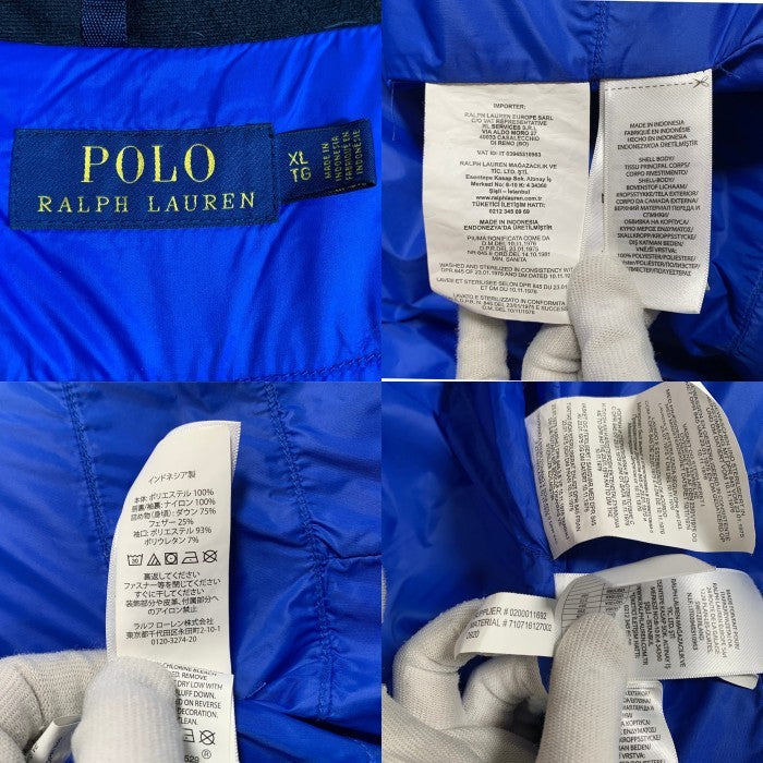 POLO RALPH LAUREN ポロ ラルフローレン ビッグポニー ダウンジャケット フード ネイビー Size XL 福生店