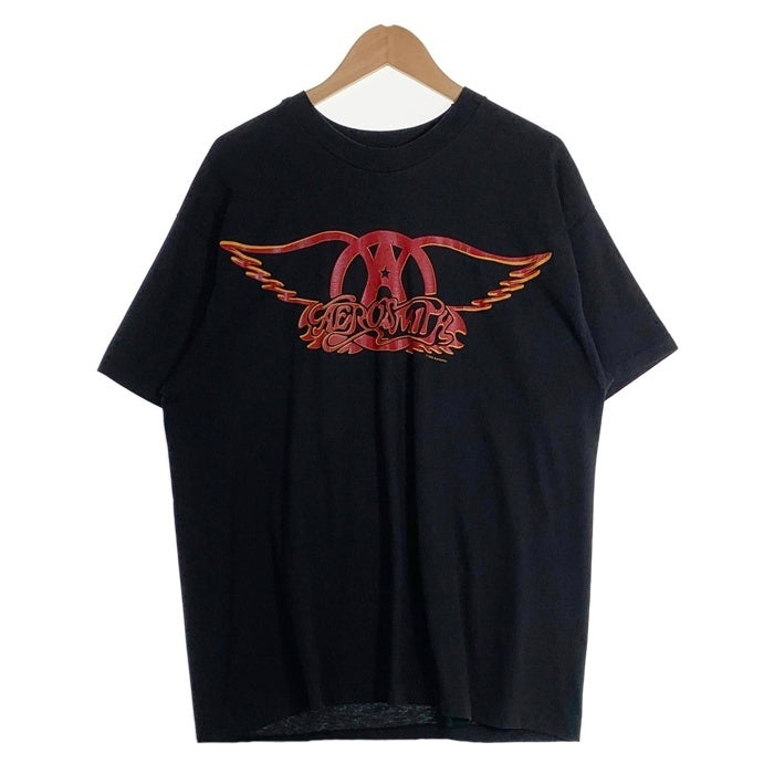 90's Aerosmith エアロスミス GET A GRIP プリントTシャツ ブラック Hanes USA製 Size XL 福生店