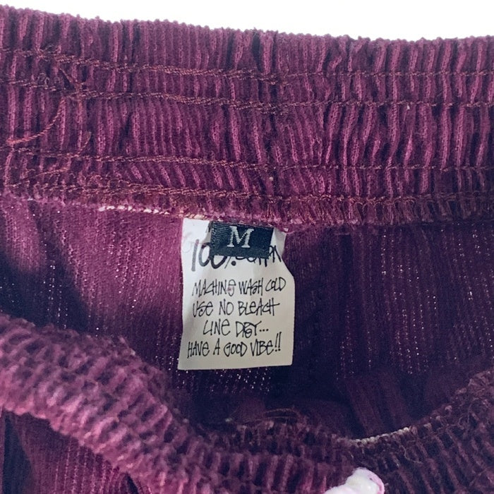 80-90's STUSSY ステューシー コーデュロイ ビーチパンツ テーパード ボルドー USA製 黒タグ Size M 福生店