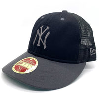 NEW ERA ニューエラ 59FIFTY Newyork Yankees ニューヨーク ヤンキース メッシュ ベースボールキャップブラック チャコール サイドパッチ Size 7 1/8 (56.8cm) 福生店