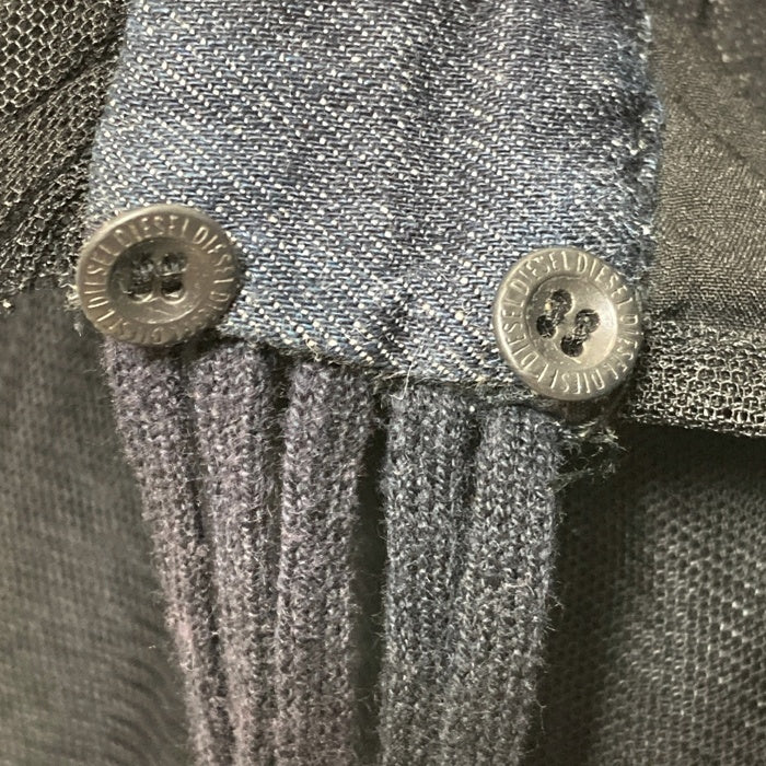 DIESEL ディーゼル フリル デニム切替 ミニスカート ブラック sizeS 瑞穂店