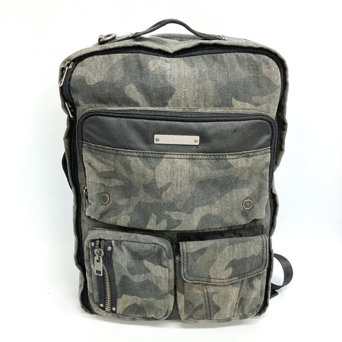 DIESEL ディーゼル D253150 カモフラ 2WAY ショルダーバッグ バックパック グレー size-※汚れ・ダメージ有 瑞穂店