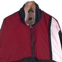 90’s NIKE ナイキ ナイロン トラックジャケット パネル ブラック レッド ホワイト Size L 福生店