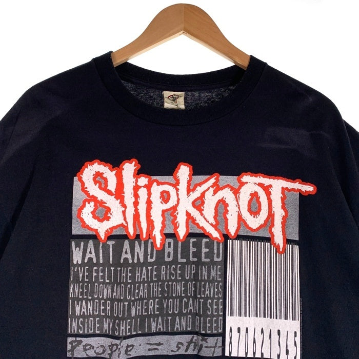 00's Slipknot スリップノット PEOPLE SHIT BARCODE FITS バーコード 半袖 Tシャツ ブラック Size XL 福生店