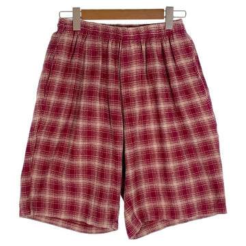 80-90's STUSSY ステューシー オンブレチェック フランネルイージーショーツ ショートパンツ ボルドー USA製 Size S 福生店