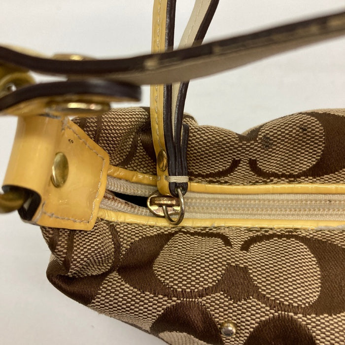 COACH コーチ 41103 フラワーモチーフ シグネチャー アクセサリーポーチ ベージュ 瑞穂店
