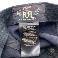 RRL ダブルアールエル ラルフローレン ロゴワッペン コットンツイル 6パネルキャップ ブラック 福生店