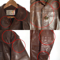 AEROLETHER エアロレザー ホースハイド カーコート レザージャケット ブラウン アルパカライナー スコットランド製 Size 36 福生店