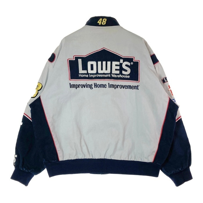 JEFF HAMILTON JH DESIGN ジェフハミルトン Jimmie Johnson ジミー・ジョンソン #48 Lowe's 2003年 レーシングジャケット グレー size2XL 瑞穂店