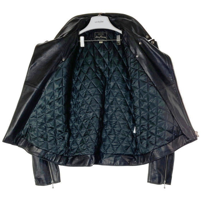 Dry Bones ドライボーンズ Twin Track Motorcycle Jacket ツイントラック モーターサイクルジャケット カウハイド ダブル ライダース ブラック size42 瑞穂店