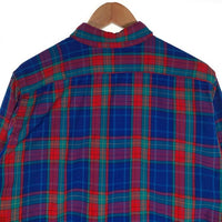 70's PENDLETON ペンドルトン ウール 長袖 ボタンダウン チェック シャツ ブルー レッド グリーン USA製 Size L 福生店