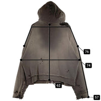 SAINT Mxxxxxx セントマイケル 24AW DBL FC ZIP HOODIE ヴィンテージ加工  ジップアップ フーディー パーカー チャコール SM-YS1-0000-042 Size M 福生店