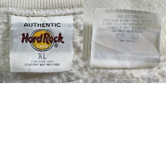80-90's Hard Rock Cafe ハードロックカフェ プリント スウェットクルーネックトレーナー ホワイト Size XL 福生店