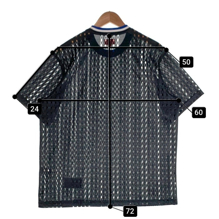 SUPREME シュプリーム 22SS Perforated Stripe Warm Up Top パーフォレーテッド ストライプ ウォームアップ トップ 半袖 ゲームシャツ ブラック Size M 福生店