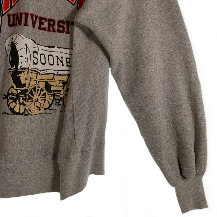 80's Hanes ヘインズ OKLAHOMA SOONERS オクラホマ スーナーズ クルーネックスウェット グレー USA製 Size L 福生店