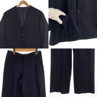 JIL SANDER ジルサンダー スーツ 段返り 3B ウール テーラードジャケット スラックス 上下セット ネイビー 250201/310111 Size 44 福生店
