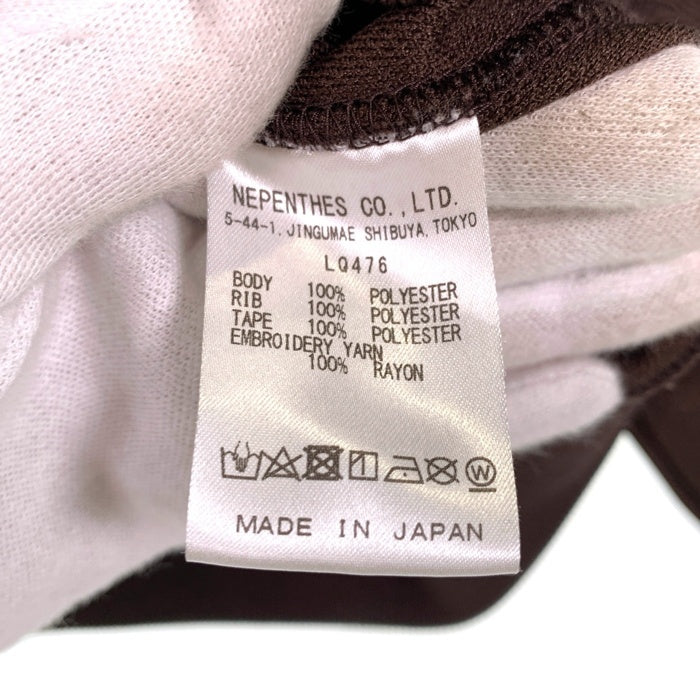 Needles ニードルズ KEBOZ別注 Track Crew Neck Shirt トラッククルーネックシャツ パピヨン刺繡 ブラウン ネイビー LQ476 Size M 福生店