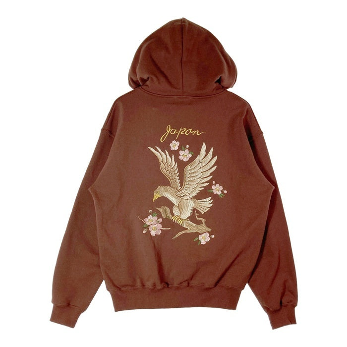 Schott ショット 782-4231004 EMB. CHERRY BLOSSOM JAPAN EAGLE HOODED SWEAT チェリーブロッサム ジャパンイーグル パーカー ブラウン sizeS 瑞穂店