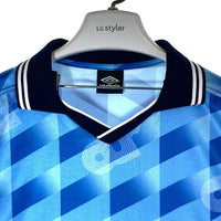 UMBRO アンブロ ×(C)OVER FOOTBALL SHIRT ブルー 総柄 sizeM 瑞穂店