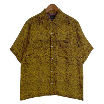 Needles ニードルズ 23SS CLASSIC SHIRT ポリエステル レーヨン オープンカラーシャツ 半袖 アブストラクト イエロー MR139 Size M 福生店