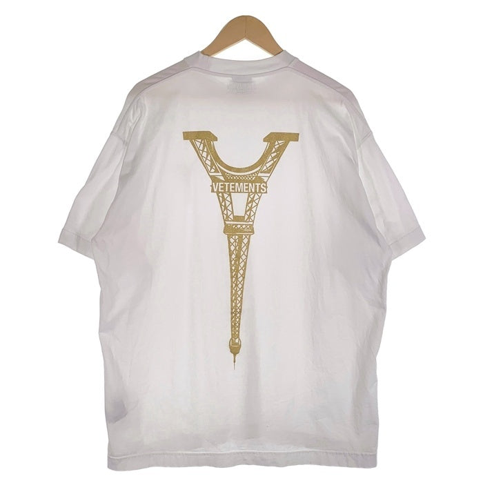 VETEMENTS ヴェトモン  Eiffel Tower Logo T-Shirt エッフェル塔 ロゴプリント Tシャツ ホワイト UA53TR250W Size S 福生店