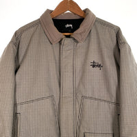 STUSSY ステューシー Drizzler Plaid Bomber Jacket ドリズラー プレイド ボンバージャケット チェック 中綿 グレー 215146 Size S 福生店