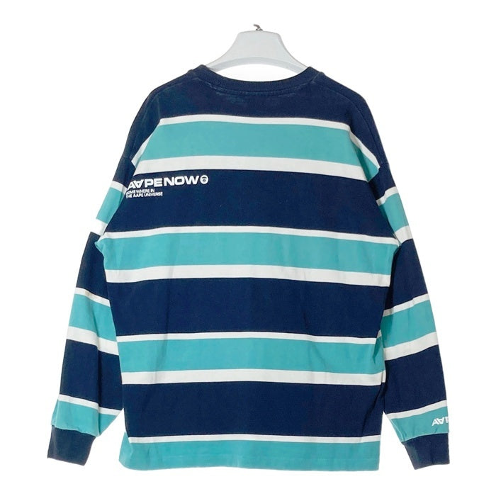AAPE エーエイプ AAPLTM0841XXH LONG TEE ロング Tシャツ ネイビー sizeL 瑞穂店
