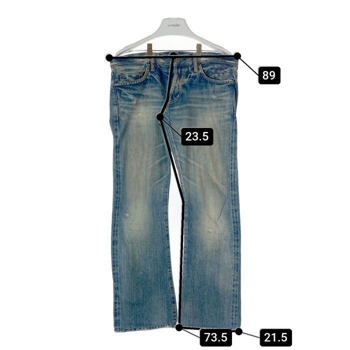 THEE HYSTERIC XXX ジィヒステリックトリプルエックス セルビッチ ボタンフライ ダメージ加工 デニムパンツ ライトインディゴ size32 瑞穂店