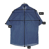 STUSSY ステューシー  銀タグ USA製 ボタンダウン 半袖 チェックシャツ ブルー sizeL 瑞穂店