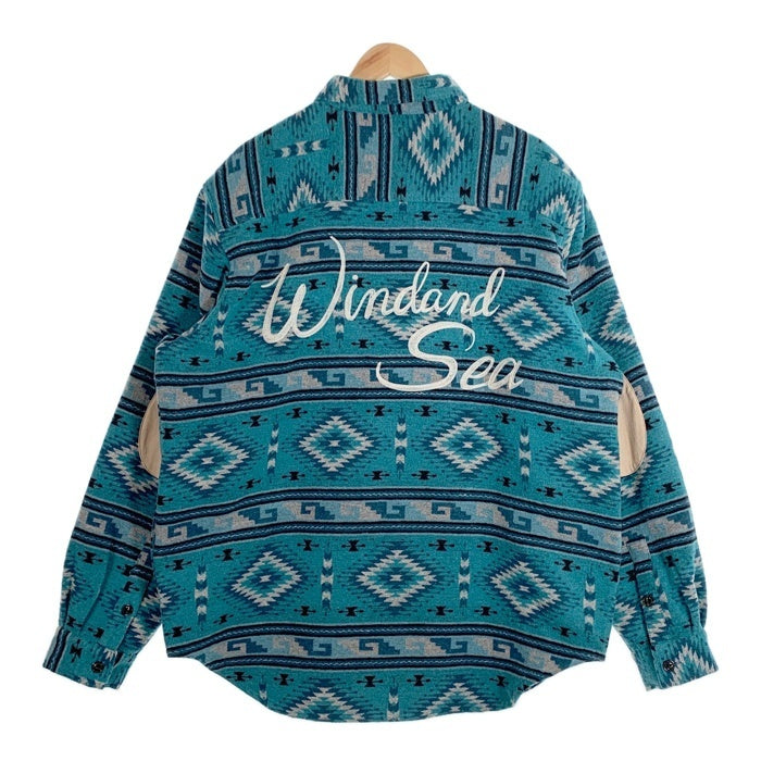 WIND AND SEA ウィンダンシー 23AW SD TRIBAL SHIRT JACKET トライバルシャツジャケット ブルー WDS-O-FAL-24-Q1-JK-09 Size XL 福生店