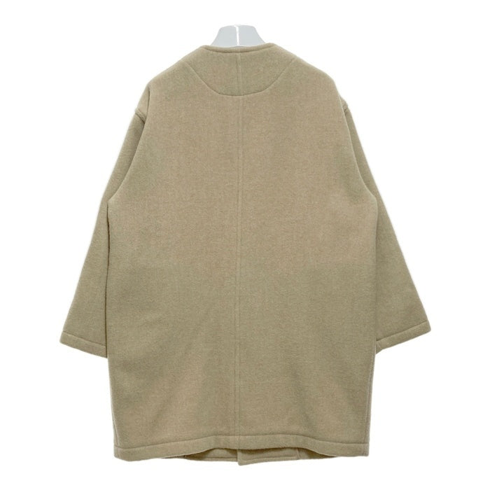 DANTON ダントン DT-A0012 WOOL LIGHT PILE ウール ノーカラーロングコート ベージュ size36 瑞穂店