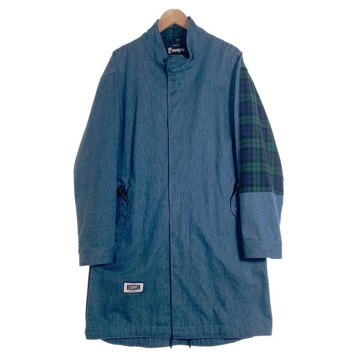 EXAMPLE エグザンプル E-51 DENIM MOD COAT デニム モッズコート ライトブルー Size XL 福生店