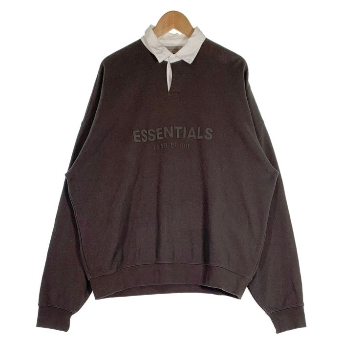 FEAR OF GOD フィアオブゴッド ESSENTIAL エッセンシャル LS POLO 長袖 ポロシャツ チャコール オフブラック Size M 福生店