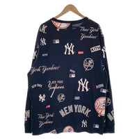 KITH キス 20AW MLB ニューヨーク・ヤンキース 総柄プリント ロングスリーブTシャツ ネイビー Size XL 福生店
