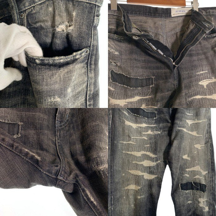 NEIGHBORHOOD ネイバーフッド 21SS SCRATCH SAVAGE DENIM PANT スクラッチサベージデニムパンツ ダメージ/リペア加工 211XBNH-PTM08 グレー Size XL 福生店