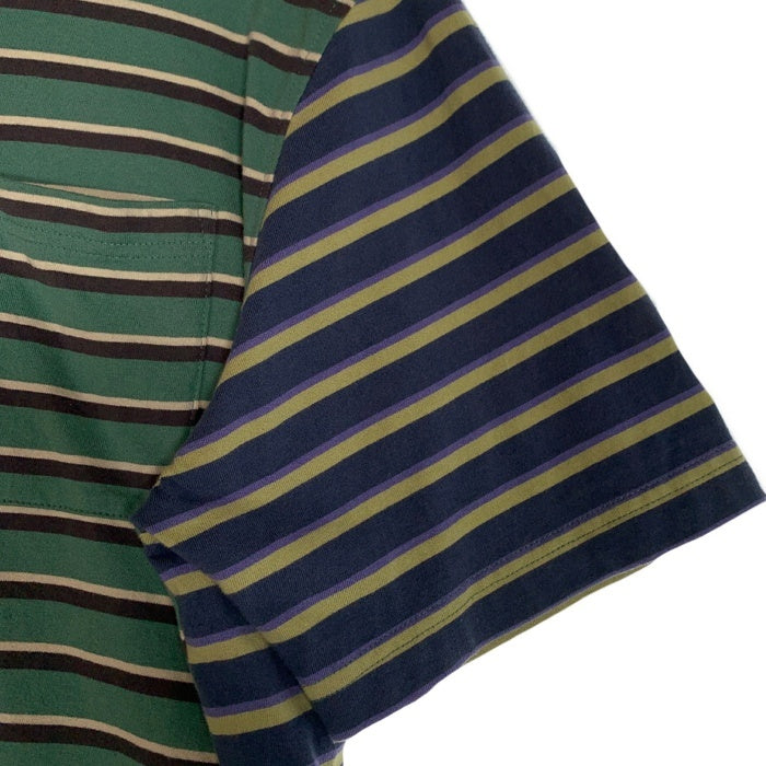 STUSSY ステューシー ボーダー ポケットTシャツ クレイジーパターン マルチ 1140212 Size M 福生店