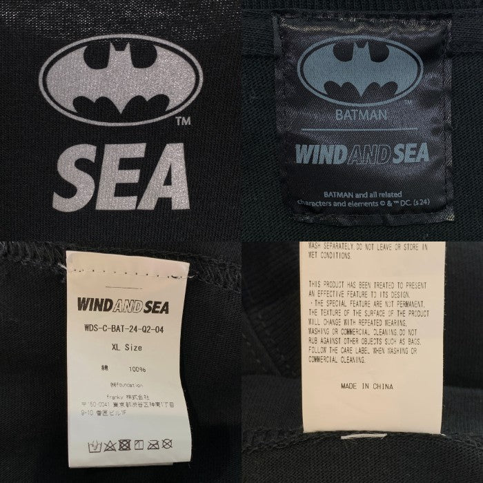 WIND AND SEA ウィンダンシー BATMAN バットマン プリントTシャツ ブラック WDS-C-BAT-24-Q2-04 Size XL 福生店