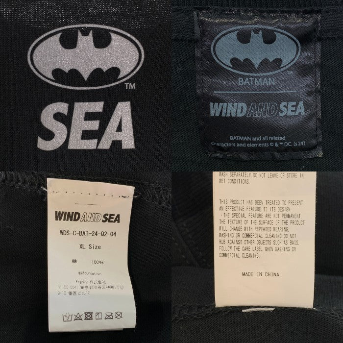 WIND AND SEA ウィンダンシー BATMAN バットマン プリントTシャツ ブラック WDS-C-BAT-24-Q2-04 Size XL  福生店