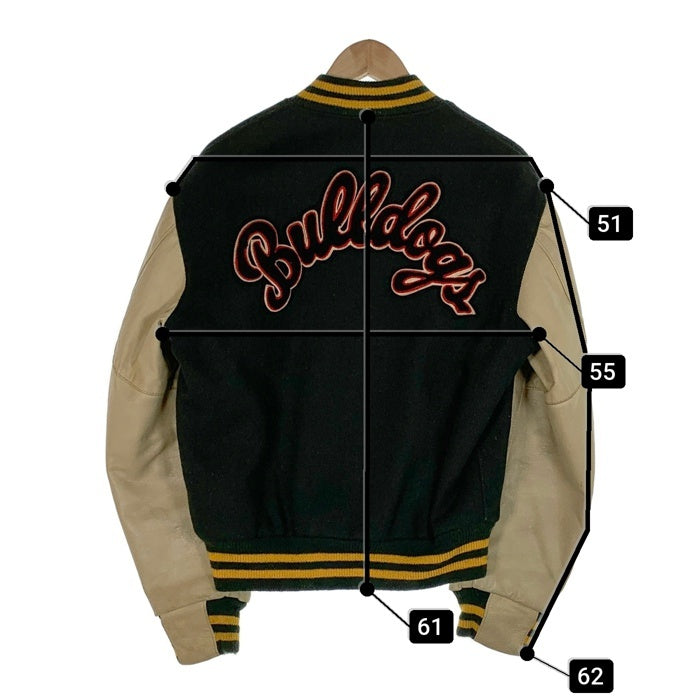 80's~ Golden Bear ゴールデンベアー 袖革 ウール アワードジャケット スタジャン グリーン USA製 Size M 福生店