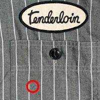 TENDERLOIN テンダーロイン T-WORK SHT ワッペン ストライプシャツ 長袖 チャコールグレー Size M 福生店