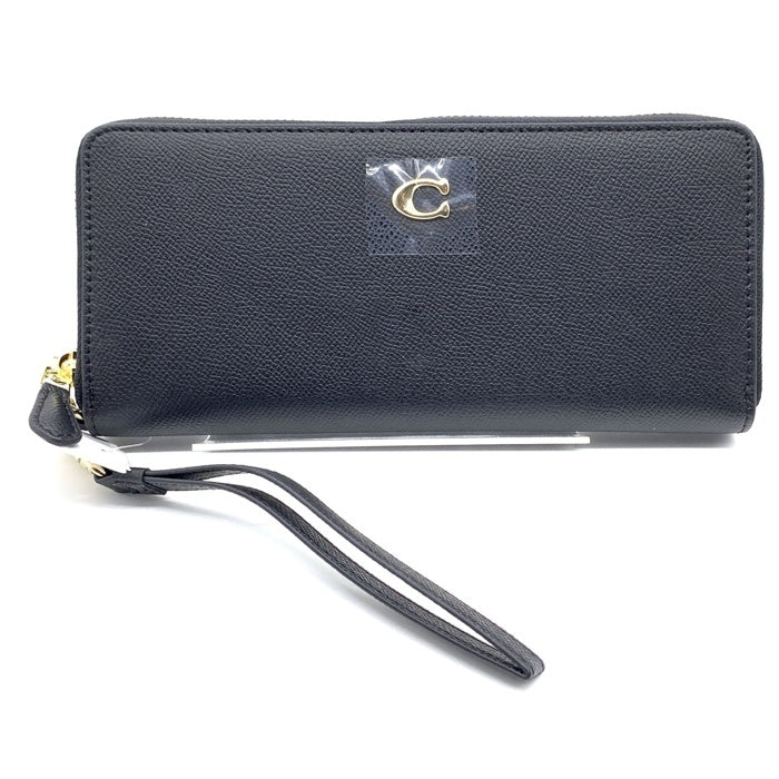 COACH コーチ C7184 ラウンドファスナーレザーウォレット 長財布 ブラック ストラップ 福生店