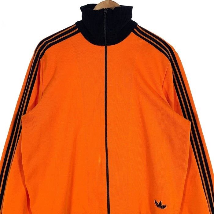 70's adidas アディダス トラックジャケット オレンジ ブラック 西ドイツ デサント Size 4 福生店