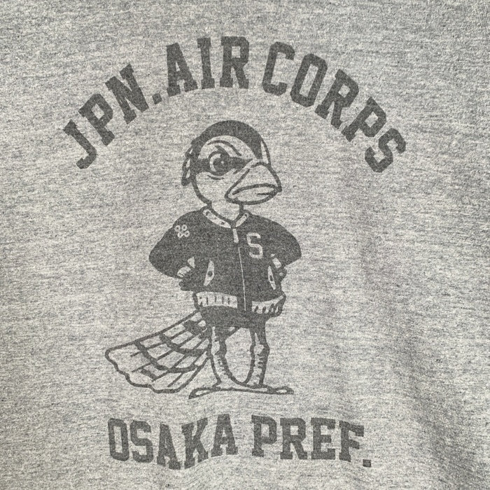 SAMURAI JEANS サムライジーンズ JPN.AIR CORPS OSAKA PREF. 半袖 プリント Tシャツ グレー SizeL 福生店