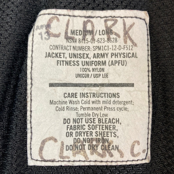 US ARMY アメリカ陸軍 APFU フィジカル フィットネス ユニフォーム ブラック sizeM-L 瑞穂店