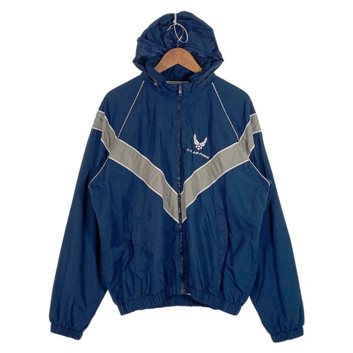 00's U.S.AIR FORCE 米空軍 ナイロン トレーニングジャケット ネイビー リフレクター 04年会計 8415-01-518-4607 Size M-R 福生店