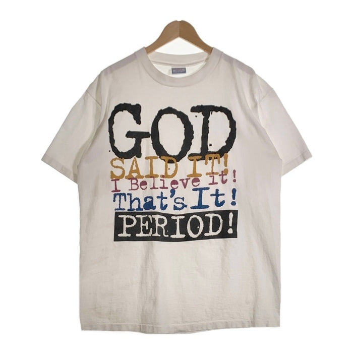 90`s クリスチャン グラフィック 半袖 Tシャツ ホワイト USA製 Size XL 福生店