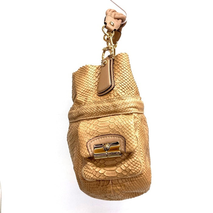 COACH コーチ ハンドバッグ 14773 ワンショルダー レザー パイソン ベージュ 瑞穂店