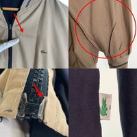 LACOSTE ラコステ リバーシブル ジップアップ ナイロン ジャケット ネイビー ベージュ Size L相当 福生店